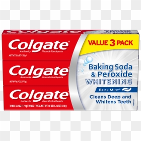 Colgate Baking Soda And Peroxide Whitening Toothpaste, - Colgate Baking Soda Toothpaste, HD Png Download - baking soda png