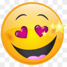 Love Struck Smiley, HD Png Download - whatsapp smileys png