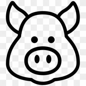 Pig Head Black And White, HD Png Download - pig nose png