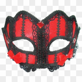 Black And Red Mask Transparent, HD Png Download - red lace png