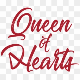 Queen Of Hearts Calligraphy, HD Png Download - queen of hearts card png