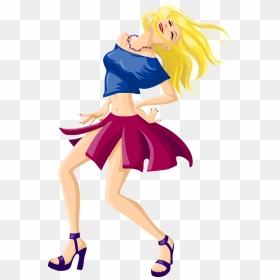 Dancing Girl Cartoon Png, Transparent Png - sexy girl silhouette png