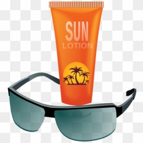 Sunscreen And Sun Glasses, HD Png Download - sunglasses vector png