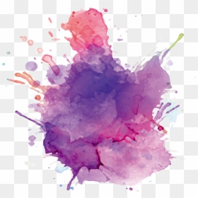 Watercolor Purple Paint Splatter, HD Png Download - colorful splatter png