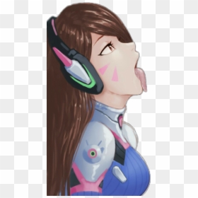 Anime Girl Licking Png, Transparent Png - overwatch d.va png