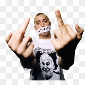 Eminem With Middle Finger, HD Png Download - eminem face png