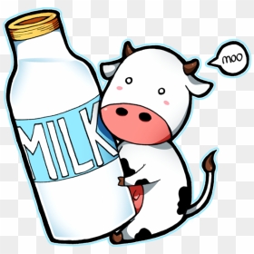 Drawing Cow Milk - Cow And Milk Cartoon, HD Png Download - dairy milk png