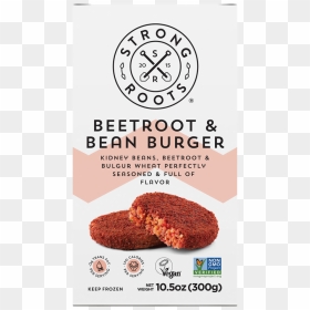 Strong Roots Beetroot & Bean Burger, HD Png Download - veg burger png