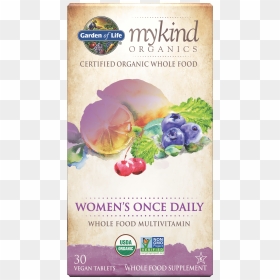 Mykind Organics Women’s Once Daily Multi 30 Vegan Tablets"  - Mykind Organics Women's Multi 40+, HD Png Download - vegan png