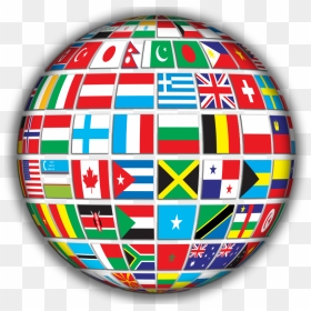 World Flags Globe With Shading, HD Png Download - globe clipart png