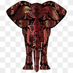 Bronze Floral Pattern Elephant Clip Arts - Colorful Elephant, HD Png Download - colourful floral design png
