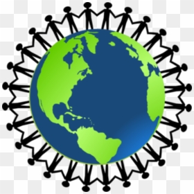 Globe Clipart Colourful - Everyone Holding Hands Around The World, HD Png Download - globe clipart png