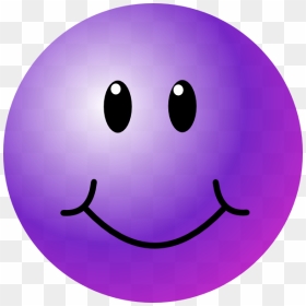 Purple Smiley Face Clip Art At Clker - Purple Smiley Face, HD Png Download - whatsapp smiley faces png