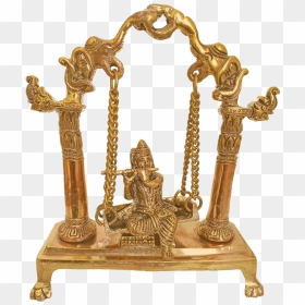 Lord Krishna Brass Statue Sitting On Jhula - Krishna, HD Png Download - murugan god png
