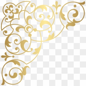 Golden Corner Clip Art, HD Png Download - floral design png file