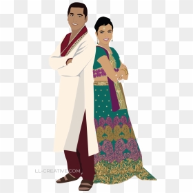 Hindu Wedding Clipart Png - Indian Couple Clipart Png, Transparent Png - hindu wedding clipart png
