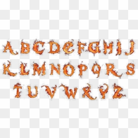 Alphabet On Fire Transparent & Png Clipart Free Download - Fire Lettering Png, Png Download - alphabets png