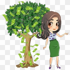 Money Cartoon Png - Cartoon With Money Pic Png, Transparent Png - welcome girl png