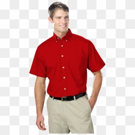 Mens Short Sleeve Tall Easy Care Poplin - Short Sleeve Button Down Uniform Shirt, HD Png Download - formal shirt png