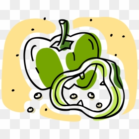 Vector Illustration Of Green Pepper Capsicum Bell Pepper, HD Png Download - capsicum png