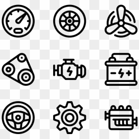 20 Car Motor Icon Packs - Hand Drawn Social Media Icons Png, Transparent Png - engine png