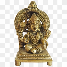 Brass Goddess Devi With Holding Lotus Bud Statue , - Statue, HD Png Download - saraswathi devi png