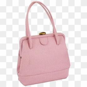 Vintage 1950s Handbag Pink Pebbled Vinyl Purse Bag - Tote Bag, HD Png Download - ladies bag png