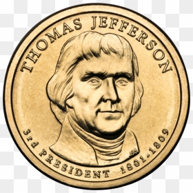 Thomas Jefferson Presidential $1 Coin Obverse - Thomas Jefferson Coin, HD Png Download - thomas jefferson png