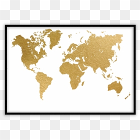 Gold World Map Png, Transparent Png - world map.png
