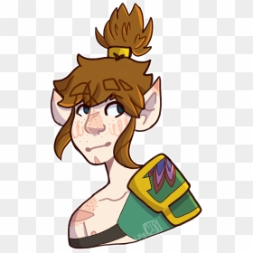 Link May Not Have Nipples But Trinket Does - Cartoon, HD Png Download - link breath of the wild png