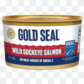 One Can Of Gold Seal Traditional Wild Sockeye Salmon - Gold Seal Salmon, HD Png Download - gold seal png
