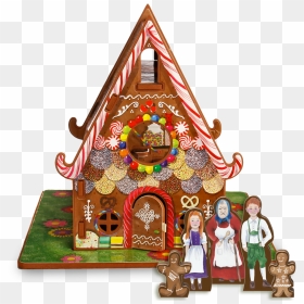 Drawing Candy Gingerbread House - Fairy Tale Hansel And Gretel Sweet House, HD Png Download - gingerbread house png