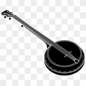 Banjo Black Music - Banjo Clipart Black And White, HD Png Download - banjo png