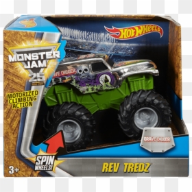Hot Wheels Monster Jam Rev Tredz Grave Digger - Hot Wheels Grave Digger Monster Truck For Sale, HD Png Download - monster jam png