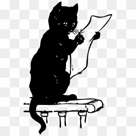 Cat Reading Clip Arts - Cat Reading Clip Art, HD Png Download - reading png