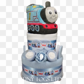 Thomas The Tank Engine 2 Tier Baby Boy Nappy Cake With - Thomas And Friends, HD Png Download - thomas the tank engine png