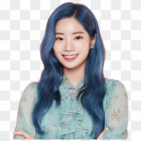 Dahyun For Acuvue - Kim Dahyun Blue Hair, HD Png Download - twice png
