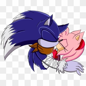 Sonic The Werehog And Amy Rose Kissing Sonic Boom - Sonic The Werehog And Amy Kiss, HD Png Download - amy rose png