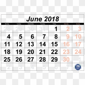 June 2018 Calendar Png, Transparent Png - june png