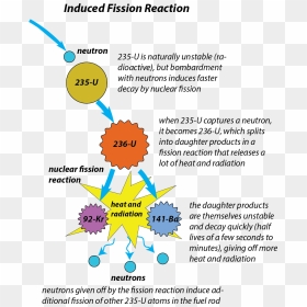 Diagram Showing The Induced Nuclear Fission Reaction - Graphic Design, HD Png Download - nuclear png