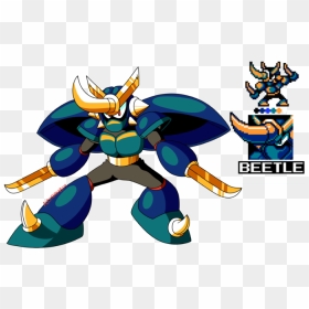 Mega Man Beetle Man, HD Png Download - megaman sprite png
