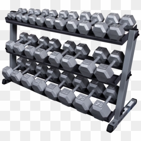W/ Optional 3rd Tier And Round Hex Dumbells - Body Solid Dumbbell Rack Gdr363, HD Png Download - dumbell png