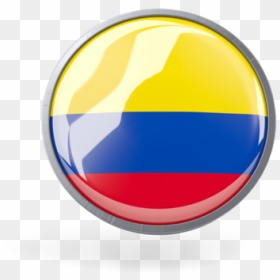 Metal Framed Round Icon - Circle, HD Png Download - colombia flag png