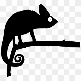 Image Black And White Chameleon Clipart Silhouette - Chameleon Silhouettes, HD Png Download - chameleon png
