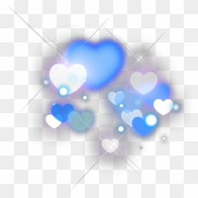 Ftestickers Overlay Hearts Light Sparkle Blue - Heart, HD Png Download - blue heart png