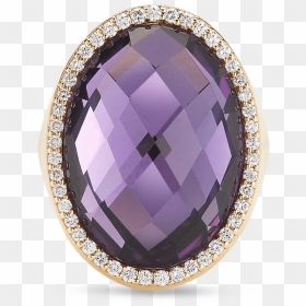 Roberto Coin Cocktail 18k Rose Gold Ring With Diamonds - Amethyst, HD Png Download - amethyst png