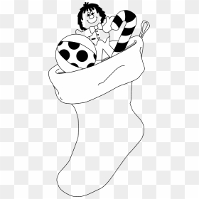 Christmas Stocking Clipart Black And White Clip Art - Christmas Thing Black And White Stocking, HD Png Download - stocking png