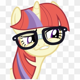 Ponyglam, Faic, Glasses, Meme, Moondancer, Safe, Smirk, - Cartoon, HD Png Download - meme glasses png