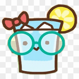 Clawbert Cute Kawaii Cartoon Glass Lemonade Lemon Bow - Lemonade Kawaii Png Transparent, Png Download - pixel glasses png
