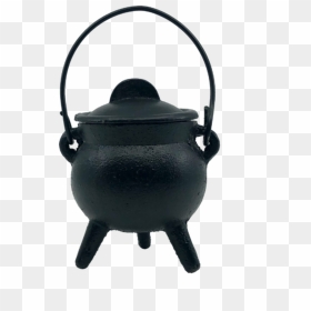 Black Cast Iron Cauldron Small Plain 10cm - Lid, HD Png Download - cauldron png